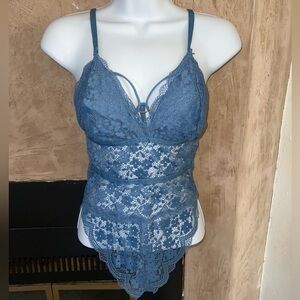 BLUE LACE BODYSUIT